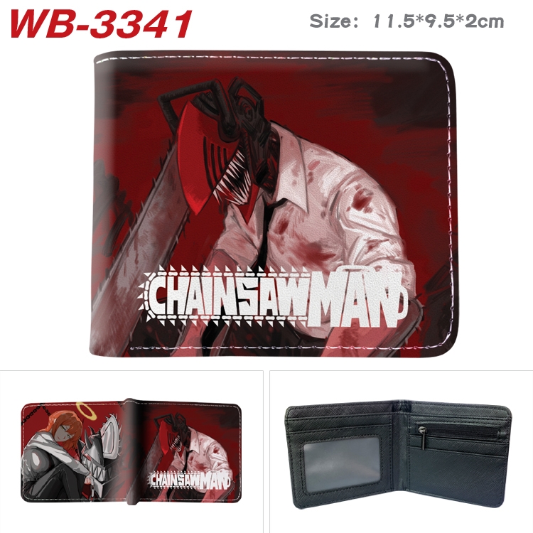 Chainsaw Man  Anime color book two-fold leather wallet 11.5X9.5X2CM  WB-3341A