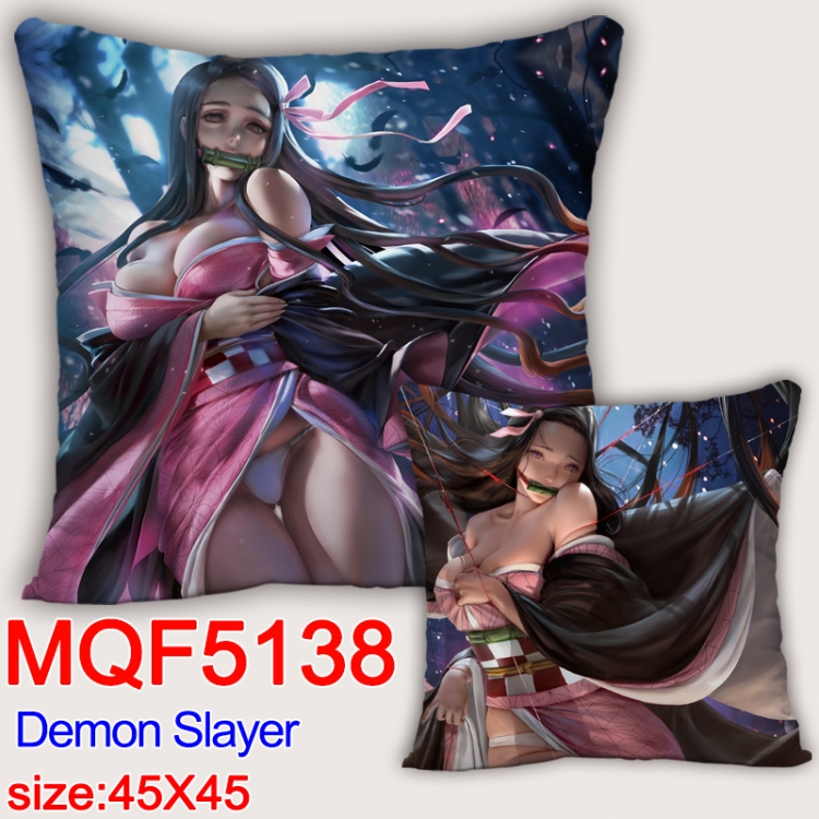 Demon Slayer Kimets Square double-sided full-color pillow cushion 45X45CM NO FILLING  MQF 5138