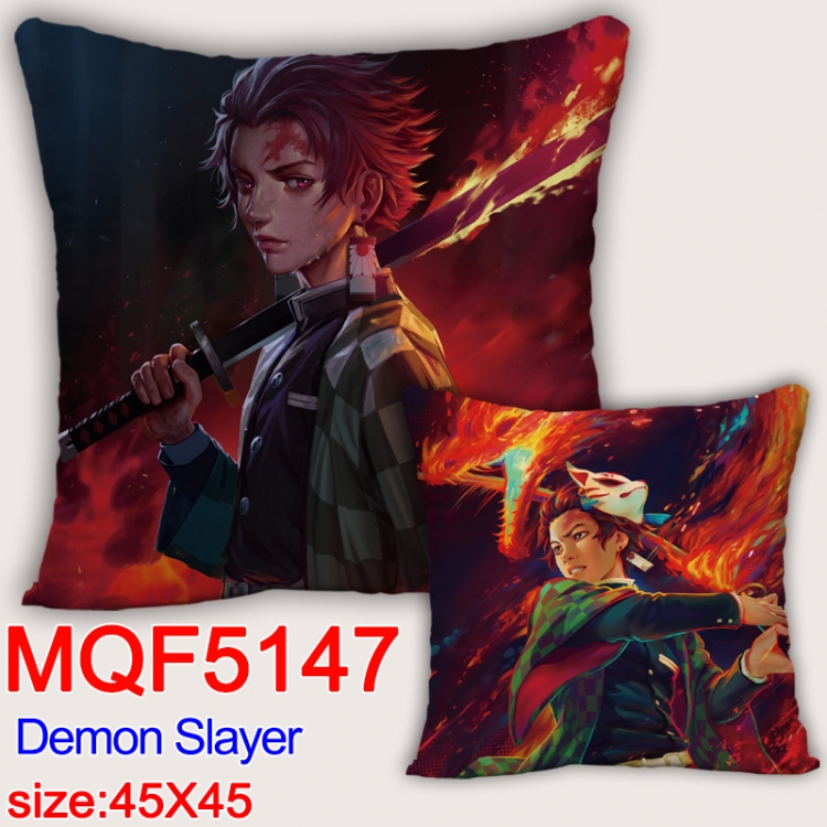 Demon Slayer Kimets Square double-sided full-color pillow cushion 45X45CM NO FILLING  MQF 5147