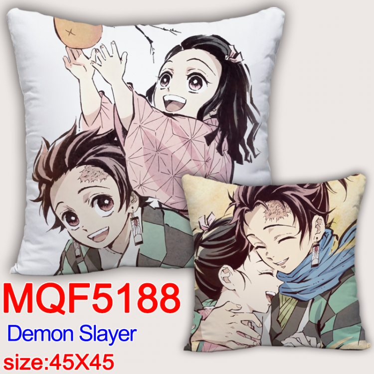 Demon Slayer Kimets Square double-sided full-color pillow cushion 45X45CM NO FILLING  MQF 5188