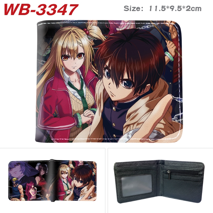 Meet for 5 seconds to start fighting Anime color book two-fold leather wallet 11.5X9.5X2CM  WB-3347A