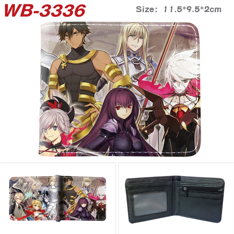 FGO  color book two-fold leather wallet 11.5X9.5X2CM  WB-3336A