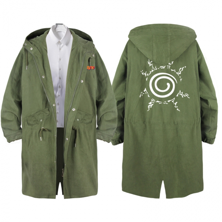 NarutoAnime Peripheral Hooded Long Windbreaker Jacket from S to 3XL