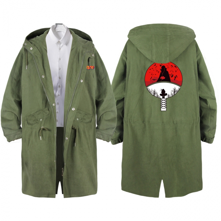  NarutoAnime Peripheral Hooded Long Windbreaker Jacket from S to 3XL