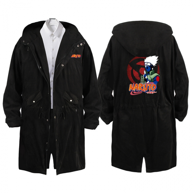  NarutoAnime Peripheral Hooded Long Windbreaker Jacket from S to 3XL