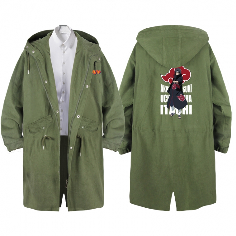  NarutoAnime Peripheral Hooded Long Windbreaker Jacket from S to 3XL