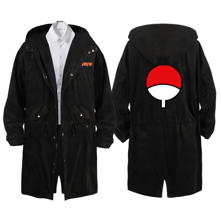  NarutoAnime Peripheral Hooded Long Windbreaker Jacket from S to 3XL