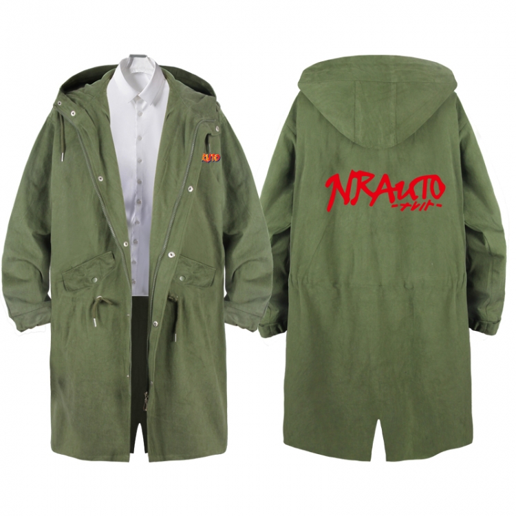  NarutoAnime Peripheral Hooded Long Windbreaker Jacket from S to 3XL