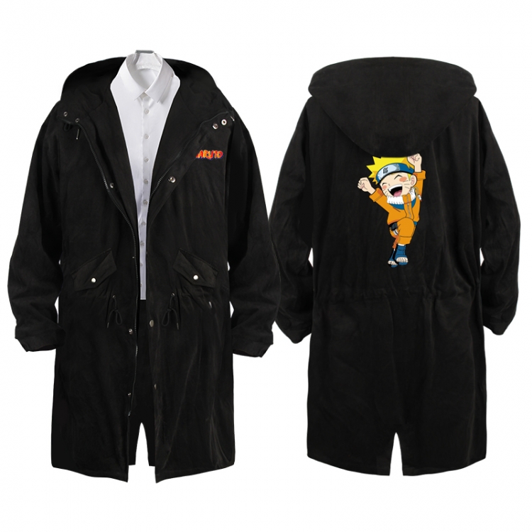  NarutoAnime Peripheral Hooded Long Windbreaker Jacket from S to 3XL