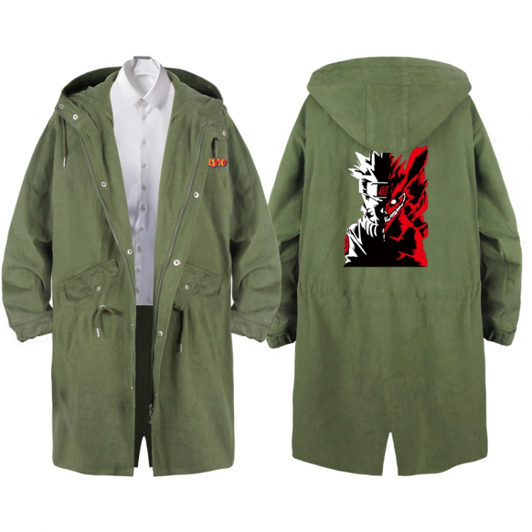  NarutoAnime Peripheral Hooded Long Windbreaker Jacket from S to 3XL