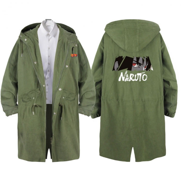  NarutoAnime Peripheral Hooded Long Windbreaker Jacket from S to 3XL