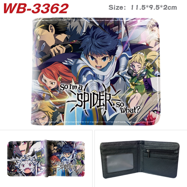 What about turning into a spider Anime color book two-fold leather wallet 11.5X9.5X2CM  WB-3362A