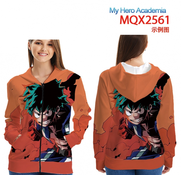 My Hero Academia Long Sleeve Zip Hood Patch Pocket Sweatshirt   from XXS to 4XL MQX-2561