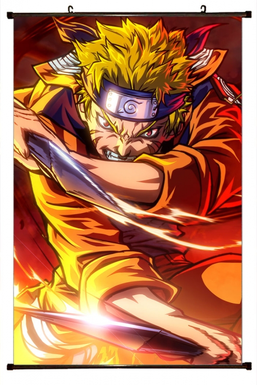 Naruto Anime black Plastic rod Cloth painting Wall Scroll 60X90CM  H7-539