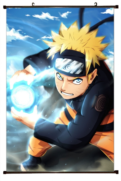 Naruto Anime black Plastic rod Cloth painting Wall Scroll 60X90CM  H7-537