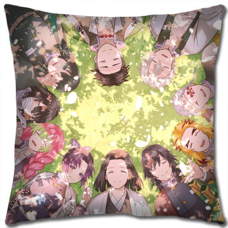 Demon Slayer Kimets Anime square full-color pillow cushion 45X45CM NO FILLING  G4-404