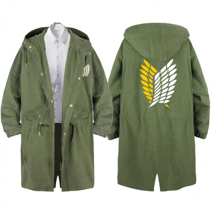 Shingeki no Kyojin  Anime Peripheral Hooded Long Windbreaker Jacket from S to 3XL