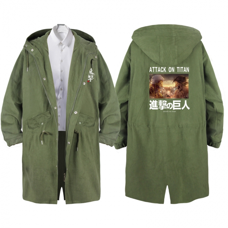 Shingeki no Kyojin  Anime Peripheral Hooded Long Windbreaker Jacket from S to 3XL