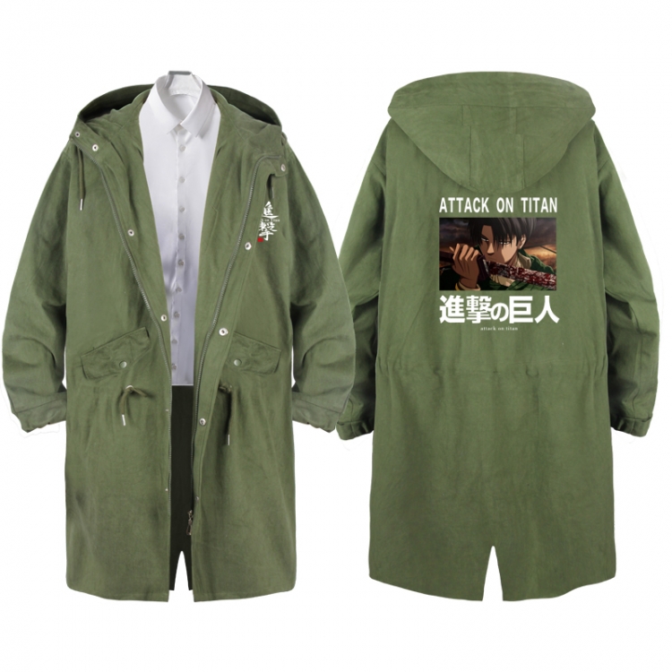 Shingeki no Kyojin  Anime Peripheral Hooded Long Windbreaker Jacket from S to 3XL