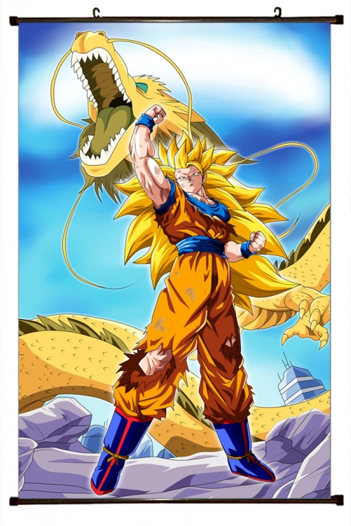 DRAGON BALL Anime black Plastic rod Cloth painting Wall Scroll 60X90CM GB-394