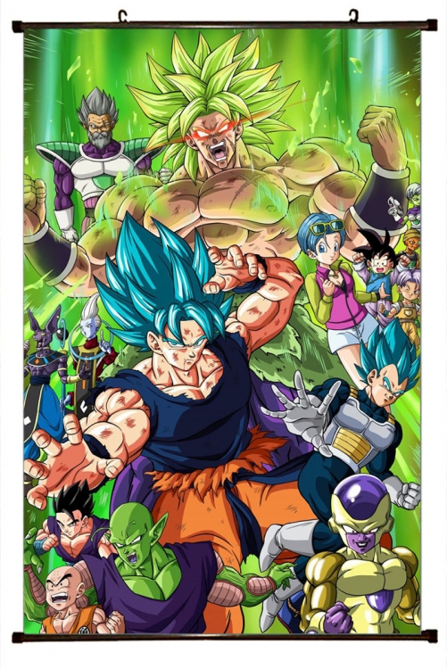 DRAGON BALL Anime black Plastic rod Cloth painting Wall Scroll 60X90CM GB-393