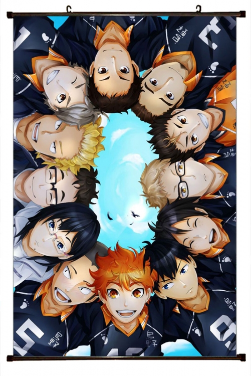 Haikyuu!! Anime black Plastic rod Cloth painting Wall Scroll 60X90CM  p1-361