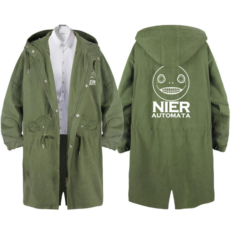 Nier:Automata  Anime Peripheral Hooded Long Windbreaker Jacket from S to 3XL