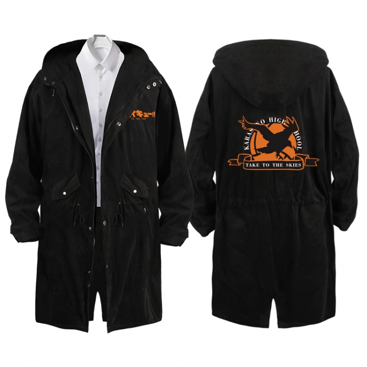 Haikyuu!!  Anime Peripheral Hooded Long Windbreaker Jacket from S to 3XL