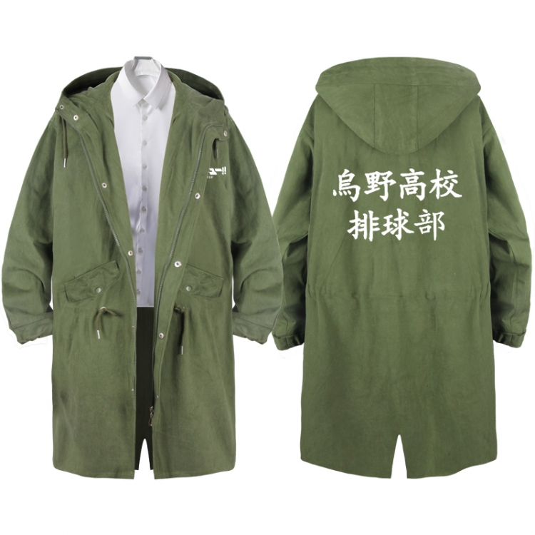 Haikyuu!!  Anime Peripheral Hooded Long Windbreaker Jacket from S to 3XL