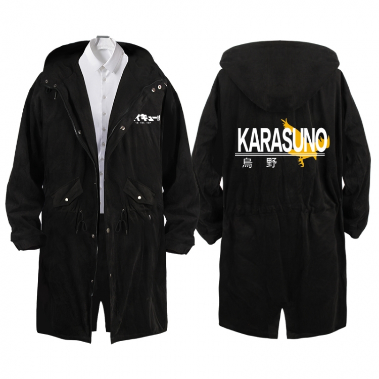 Haikyuu!!  Anime Peripheral Hooded Long Windbreaker Jacket from S to 3XL