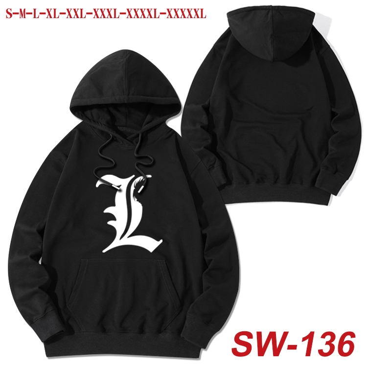 Death note cotton hooded sweatshirt thin pullover sweater from S to 5XL  SW-136