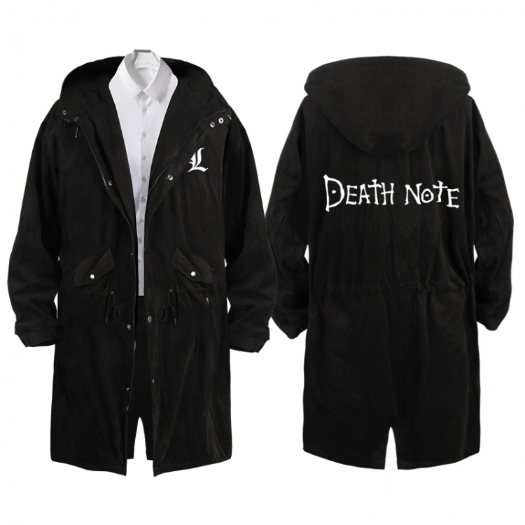 Death note  Anime Peripheral Hooded Long Windbreaker Jacket from S to 3XL