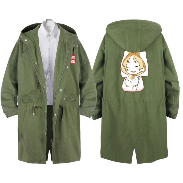 Natsume_Yuujintyou  Anime Peripheral Hooded Long Windbreaker Jacket from S to 3XL