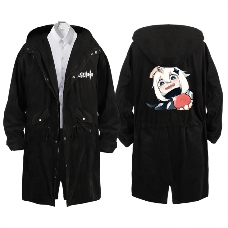 Genshin Impact  Anime Peripheral Hooded Long Windbreaker Jacket from S to 3XL