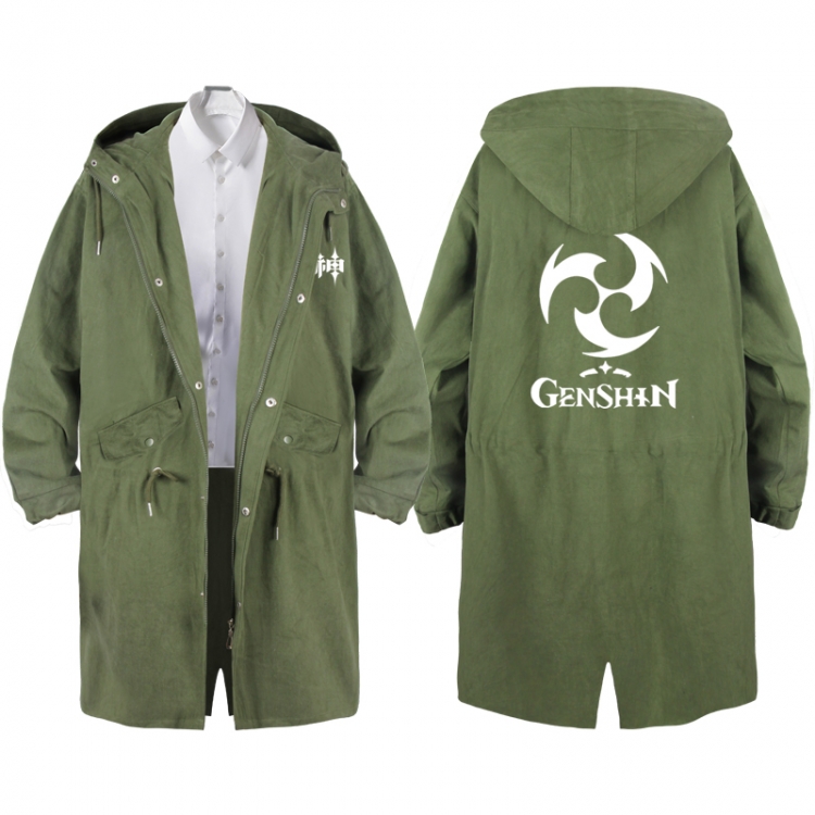 Genshin Impact  Anime Peripheral Hooded Long Windbreaker Jacket from S to 3XL