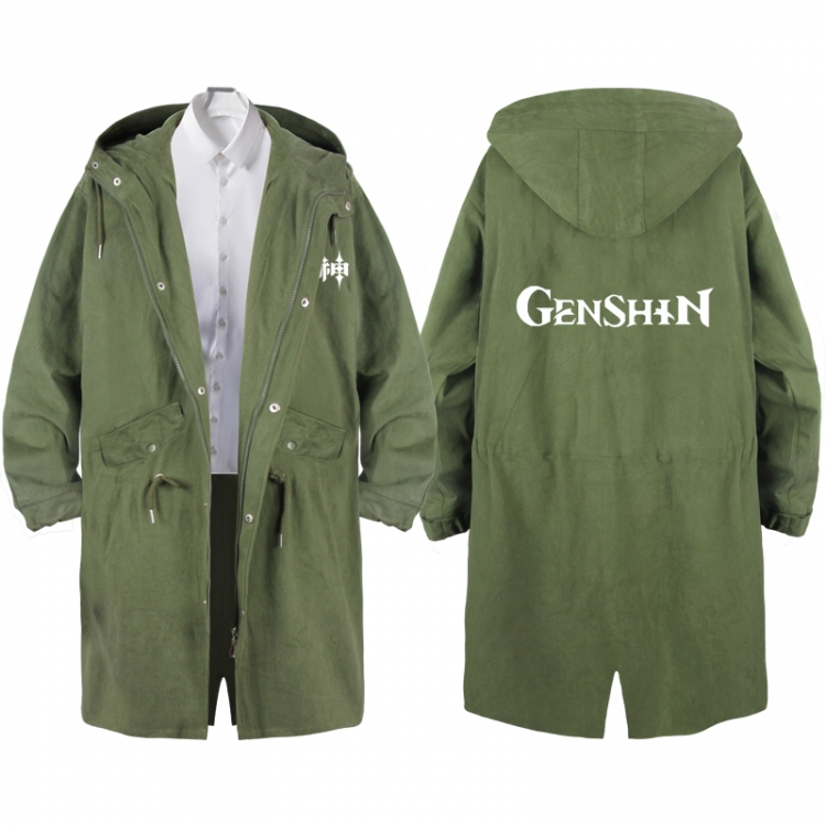 Genshin Impact  Anime Peripheral Hooded Long Windbreaker Jacket from S to 3XL