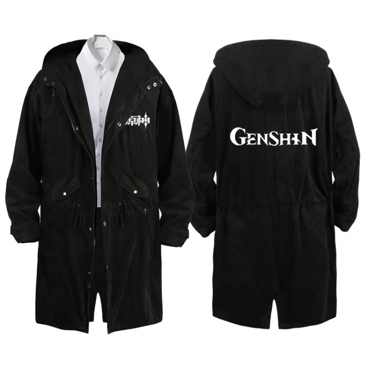 Genshin Impact  Anime Peripheral Hooded Long Windbreaker Jacket from S to 3XL