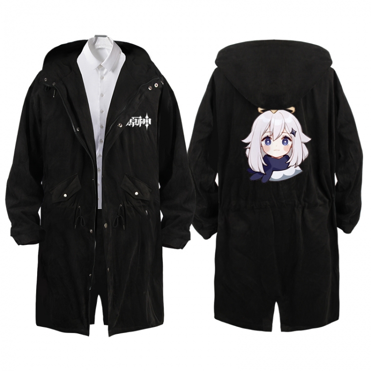 Genshin Impact  Anime Peripheral Hooded Long Windbreaker Jacket from S to 3XL