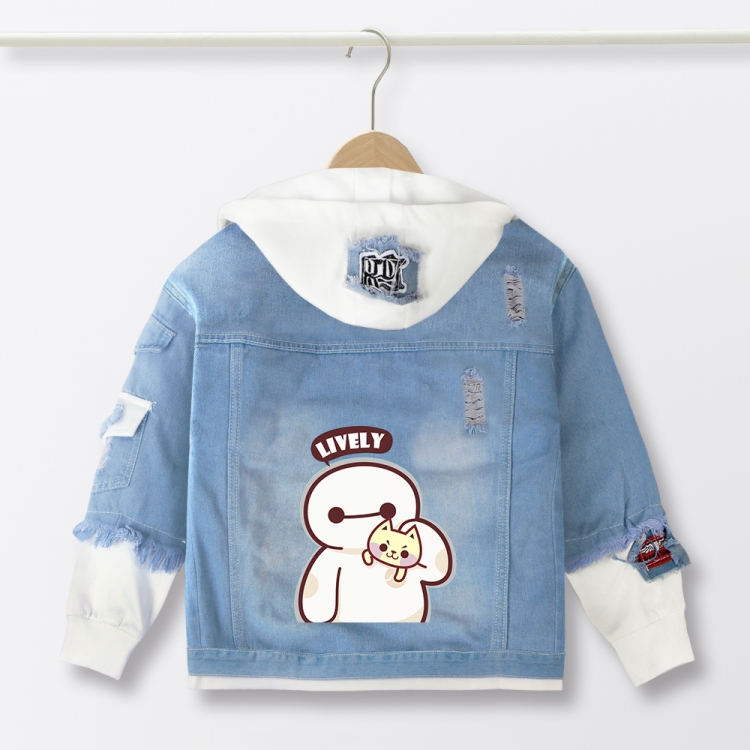 Big Hero 6 Anime children's denim hooded sweater denim jacket  from110 to 150   for children