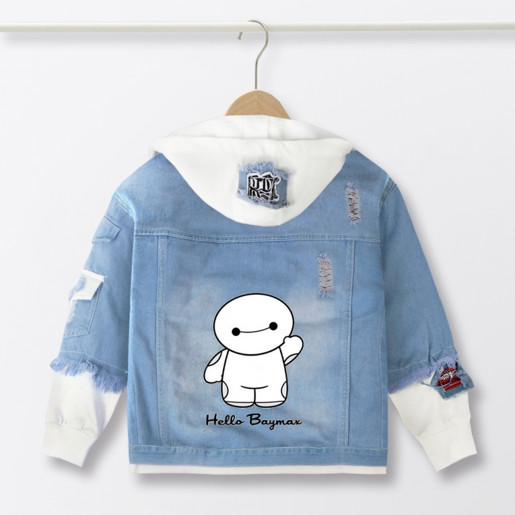 Big Hero 6 Anime children's denim hooded sweater denim jacket  from110 to 150   for children