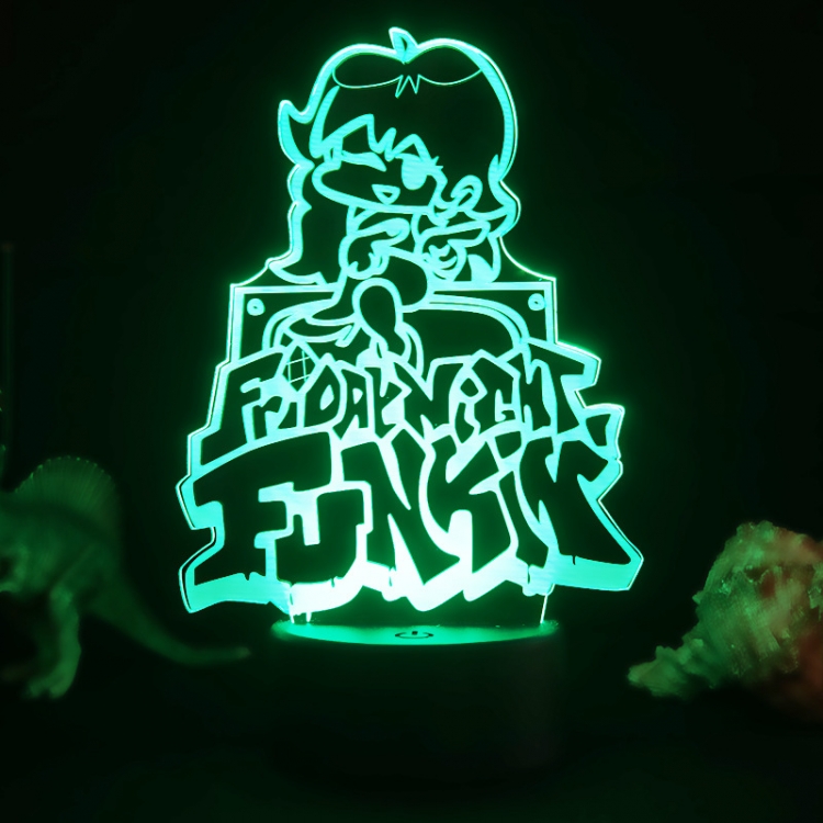 Friday night funkin 3D night light USB touch switch colorful acrylic table lamp  BLACK BASE 2153