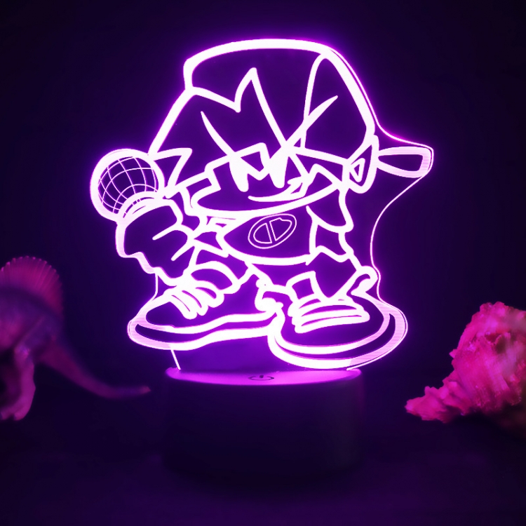 Friday night funkin 3D night light USB touch switch colorful acrylic table lamp BLACK BASE 2159