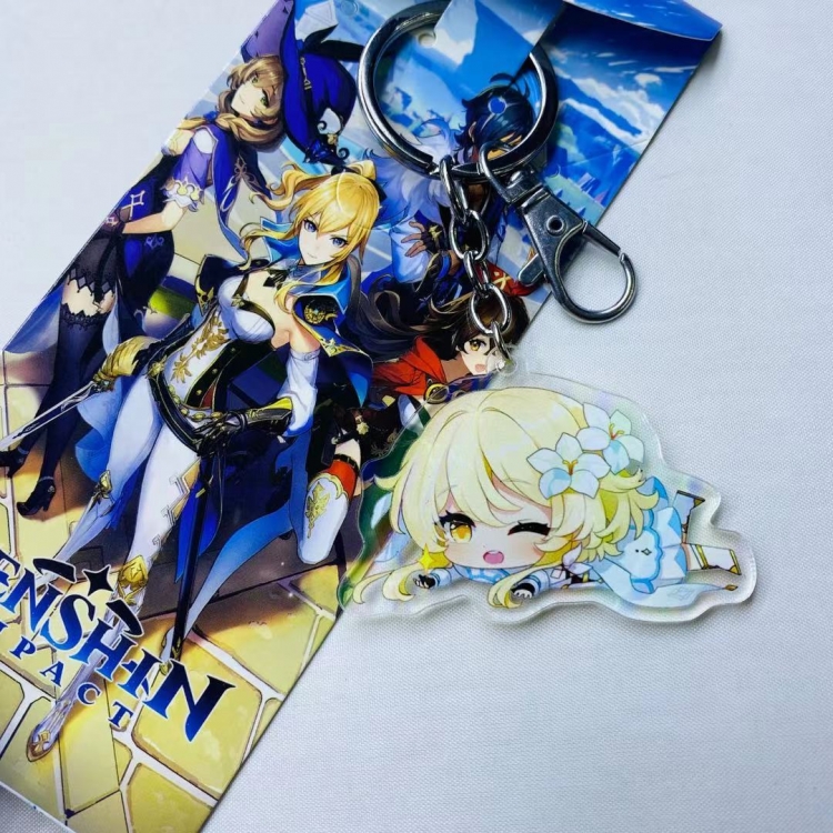 Genshin Impact  Anime Acrylic Key Chain Pendant price for 5 pcs