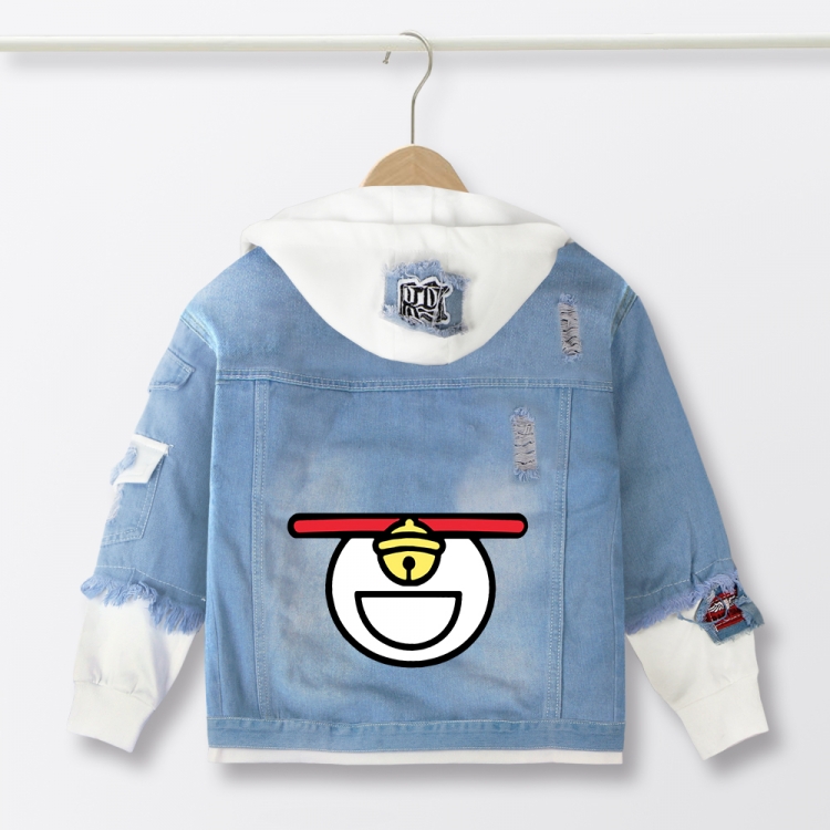 Doraemon Anime children's denim hooded sweater denim jacket  from110 to 150  for children