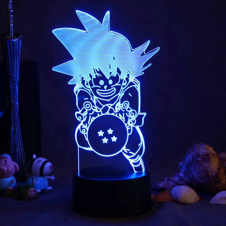  DRAGON BALL 3D night light USB touch switch colorful acrylic table lamp BLACK BASE 265 