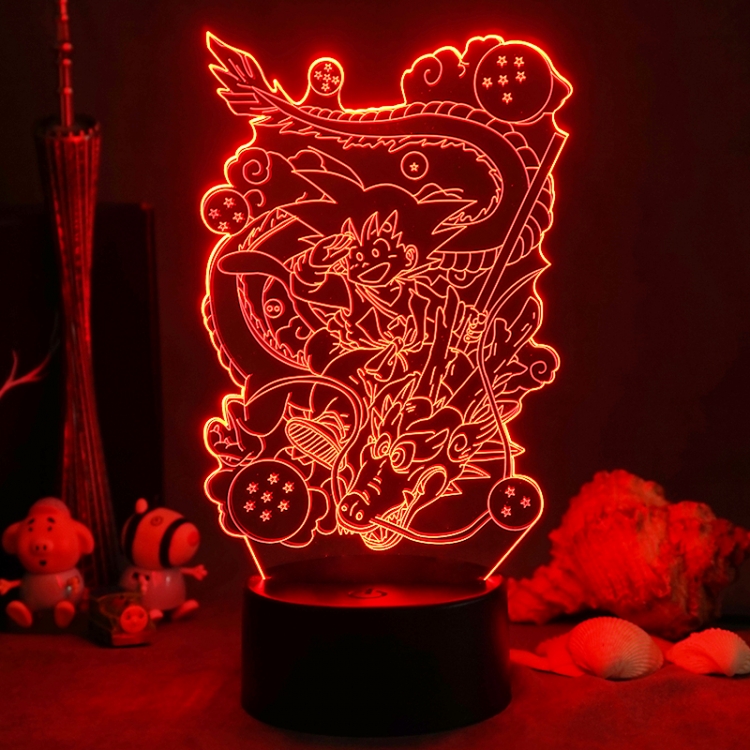  DRAGON BALL 3D night light USB touch switch colorful acrylic table lamp BLACK BASE 251