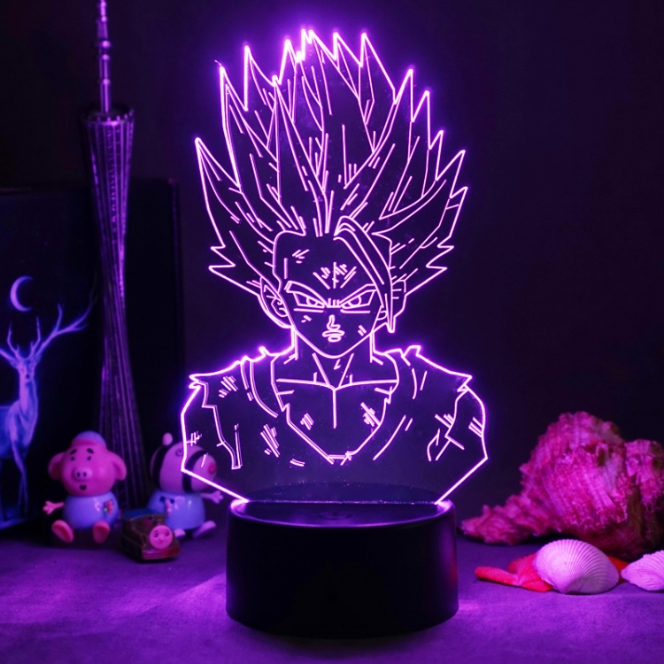  DRAGON BALL 3D night light USB touch switch colorful acrylic table lamp BLACK BASE 258 
