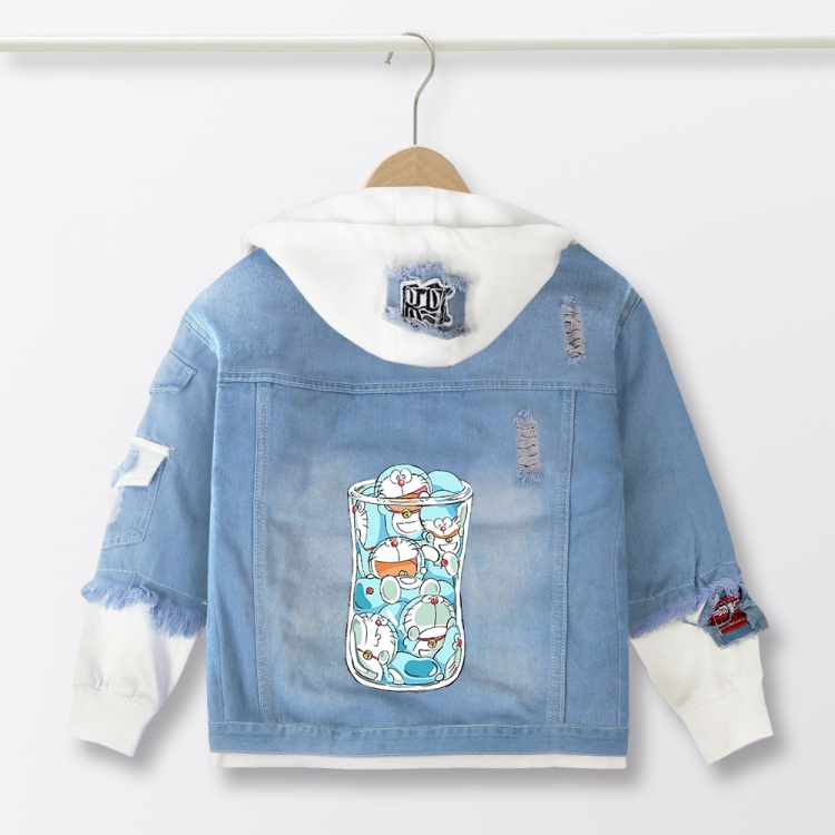 Doraemon Anime children's denim hooded sweater denim jacket  from110 to 150   for children
