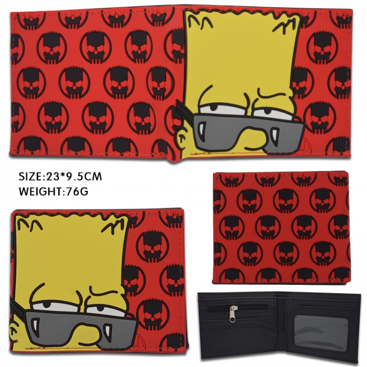 The Simpsons Silicone PVC wallet short bi-fold wallet 9.5X23CM