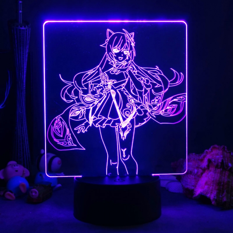 Genshin Impact  3D night light USB touch switch colorful acrylic table lamp BLACK BASE 1279